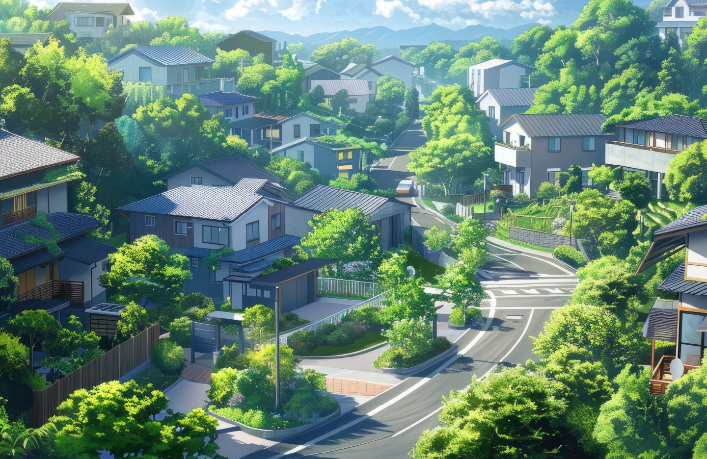 自然と調和した緑豊かな街の風景